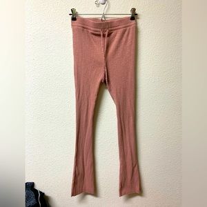 H&M Ribbed Pink Flare Knit Pant Size Small